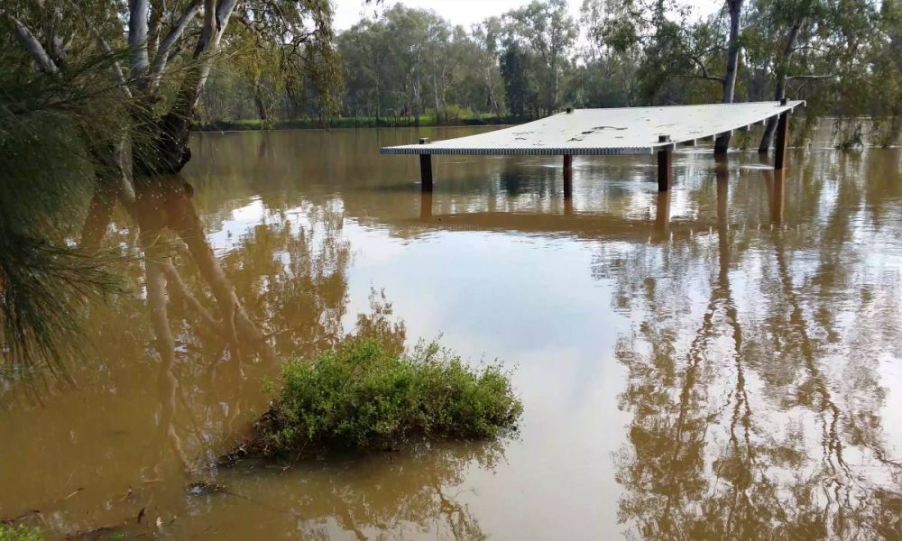 Wagga beach flooded 2016.