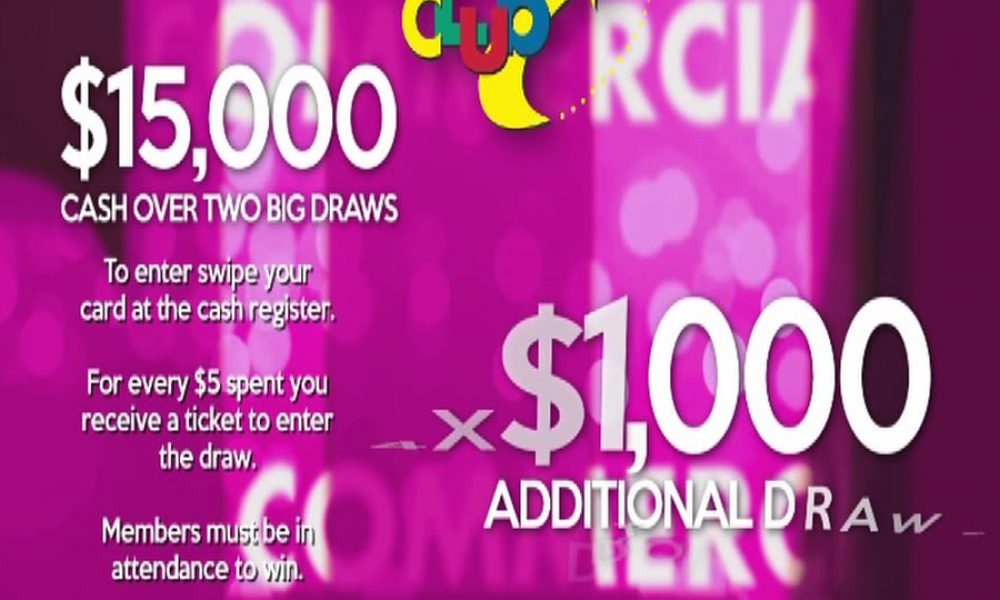 $15,000 Cash Draw at the Commercial Club Albury 05/03/2016 at 7pm & 9pm