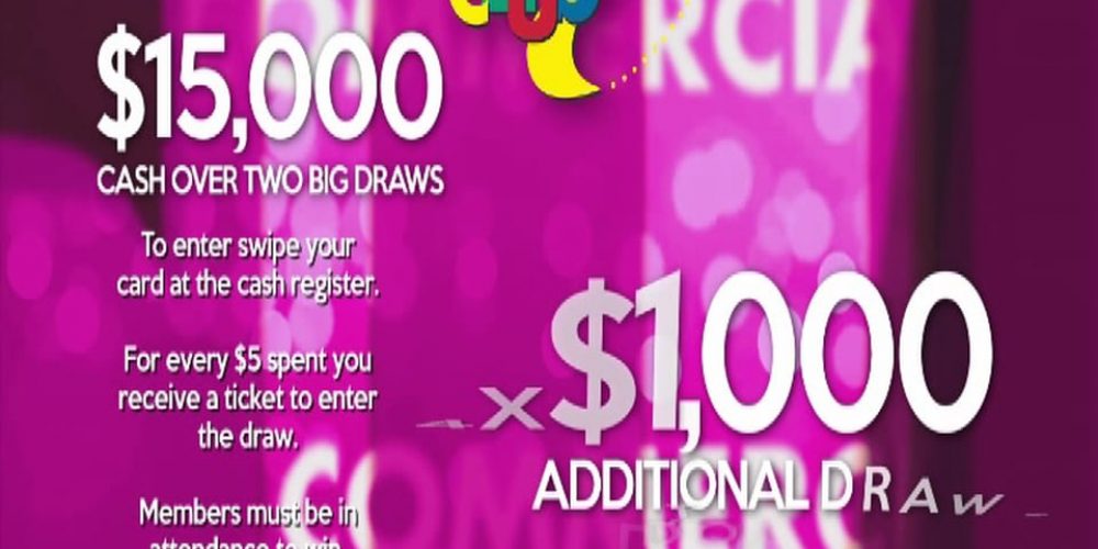 $15,000 Cash Draw at the Commercial Club Albury 05/03/2016 at 7pm & 9pm